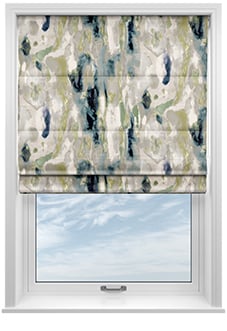 Interstellar, Teal - Twist&Fit Roman Blind